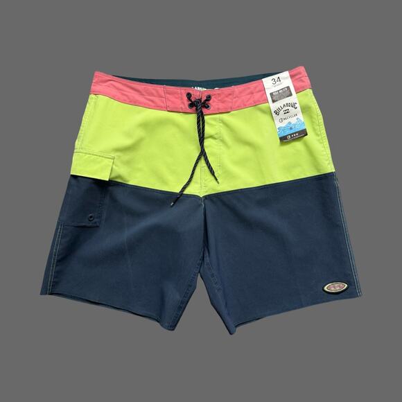 Billabong Fifty50 Panel Pro 19" Faded Multicolor Retro Size 34 NWT ABYBS00343 - Picture 1 of 7